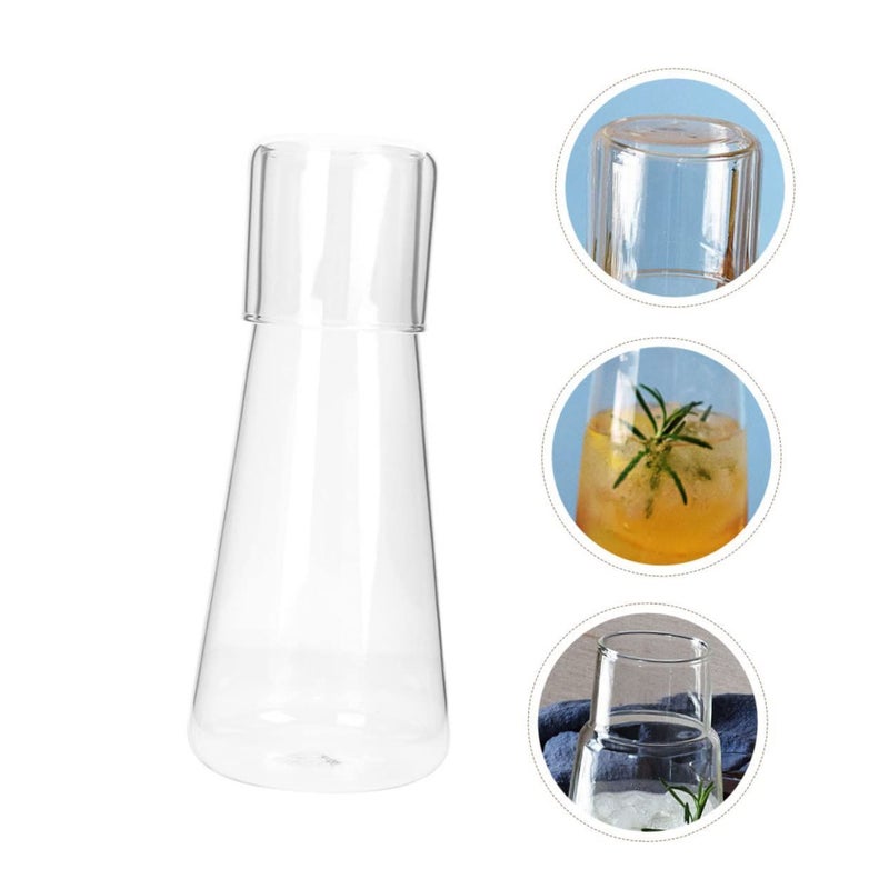Glass Ice Teapot Carafe With Lid Bedside Water Jug Multi Function Room Decor - Image 3