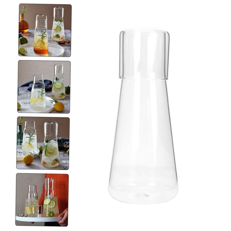 Glass Ice Teapot Carafe With Lid Bedside Water Jug Multi Function Room Decor - Image 5