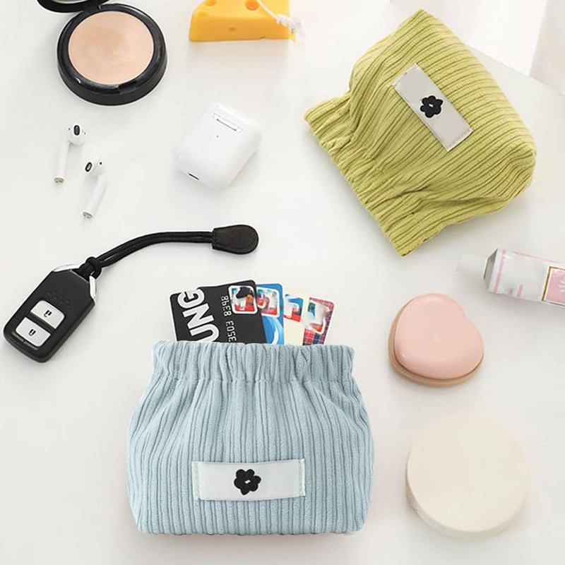 May Create MAYCREATE® 4pcs Corduroy Storage Pouch Coin Bags Corduroy Storage Bag Easy Squeeze Open Bag Cash Bag Small Jewelry Organizer Bag Coin Bag Travel Makeup Storage Pouch - Image 5