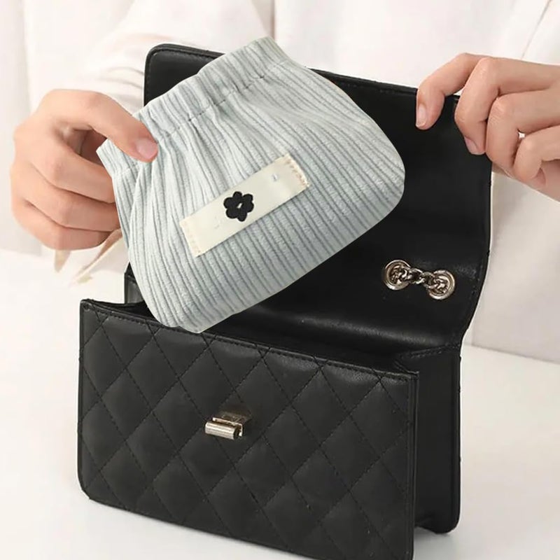 May Create MAYCREATE® 4pcs Corduroy Storage Pouch Coin Bags Corduroy Storage Bag Easy Squeeze Open Bag Cash Bag Small Jewelry Organizer Bag Coin Bag Travel Makeup Storage Pouch - Image 4