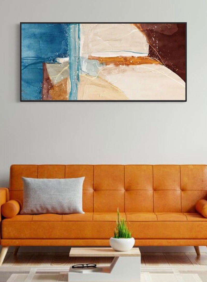 FRAMO Brown Blue Abstract Framed Wall Art  - Image 1