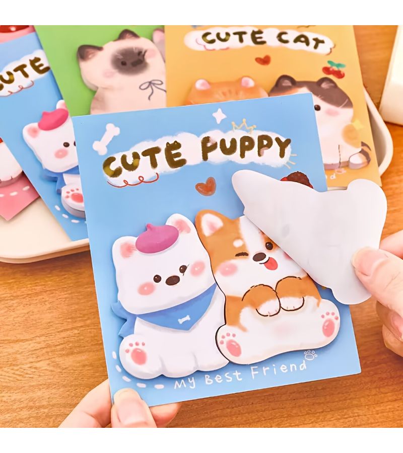 Green 50 Cute Animal Sticky Notes For Students Perfect For Back To School Featuring Creative Designs High Quality Reusable Cartoon Characters - Image 3