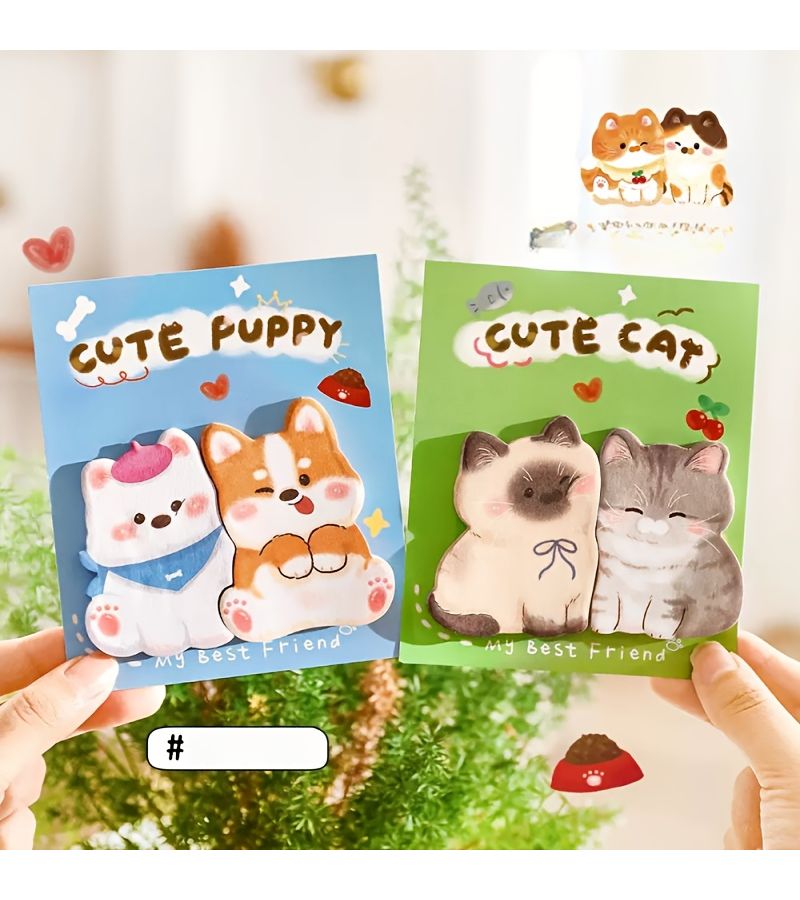 Green 50 Cute Animal Sticky Notes For Students Perfect For Back To School Featuring Creative Designs High Quality Reusable Cartoon Characters - Image 4