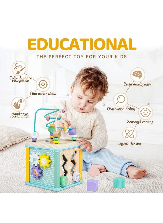 Airlab Wooden Activity Cube Montessori Toys For 18M+ Toddlers 13 Learning Toys For 1 + Year Old Boys Girls Baby Sensory Interactive Toys Birthday Gift - Image 4