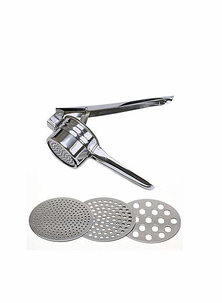 KASTWAVE Stainless Steel Potato Ricer – Manual Masher for Potatoes, Fruits, Vegetables, Yams, Squash, Baby Food and More - 3 Interchangeable Discs for Fine, Medium, and Coarse, Easy To Use  - Image 1
