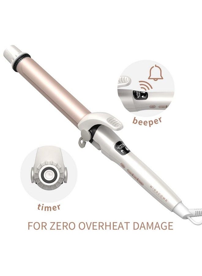 MIRACOMB - Hair Curler Ceramic Tourmaline Curling Iron Professional 1.25 Inch Curling Wand With Rotating Tip Smart Timer Extra Long Barrel 9 Heat Settings Dual Voltage (Package May Vary) - Image 1