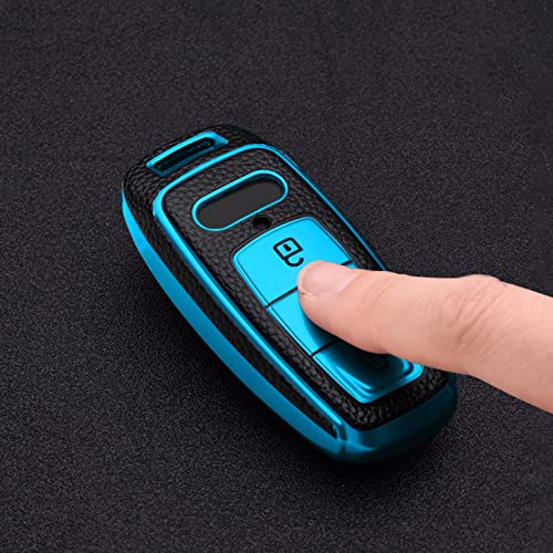 ELOHEI for Audi Key Fob Cover, Special Soft TPU Key Case Cover Protector Compatible with Audi A6L A6 A7 A8 Q7 Q8 E-Tron 2018-2022 A3 S3 S6 SQ7 RS6 S7 RS7 Smart Key(Leather Texture Red) - Image 3