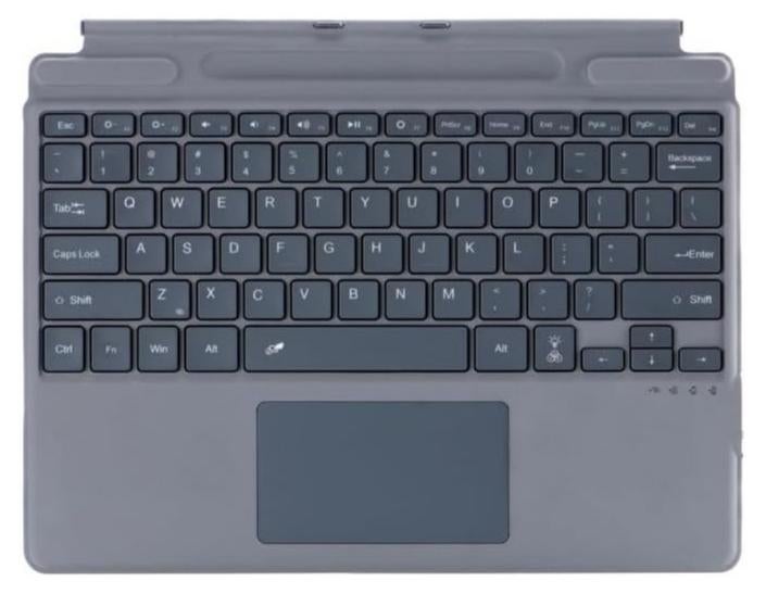 general Arabic and English Keyboard for Microsoft Surface Pro 11/X/10/9/8, 7 Colour Keycap Alphabet Backlit Bluetooth Wireless Detachable Keyboard with Magnetic Pen Slot