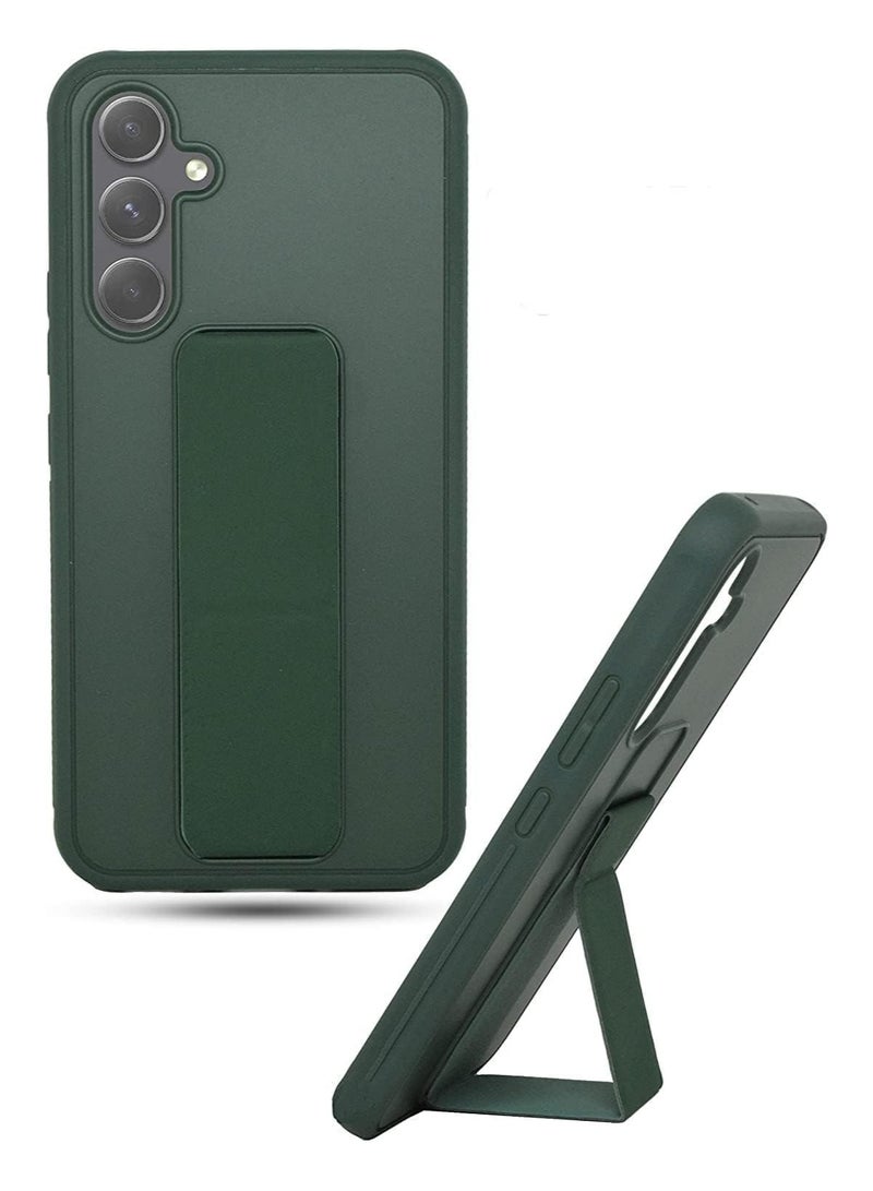 BORTONY Samsung Galaxy A25 Back Stand Case Cover Magnetic Holder Soft Silicone Case Horizontal & Vertical Kickstand Cover Wrist Strap Full protection Scratch Resistance Matte Finish Case For Samsung Galaxy A25 - Image 1