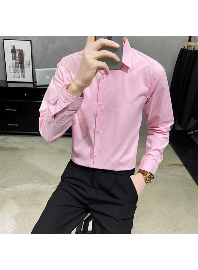 Shirt Men's Long-sleeved Spring And Autumn Business Casual No-iron Anti-wrinkle Shirt Work Wear Short-sleeved Summer Inch