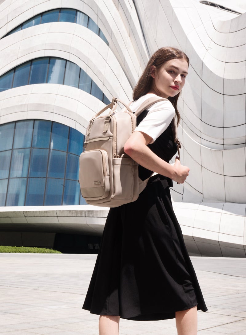Chantria CB00765 Stylish Anti-theft 15.6-Inch Laptop Water-resistant For Travel Work School Business For Women Fashion Durable Casual Backpack Bag - Khaki  - Image 2