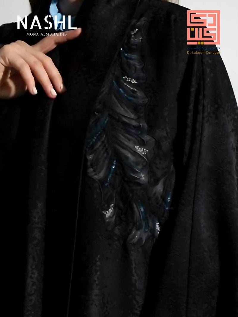 Dakakeen Concept “Al-Musammimah Nashl” Designer Abaya by Dakakeen Concept –  Abaya for Women - Saudi Style Luxury Women's Abaya, Modest Open Daily & Formal - Image 2