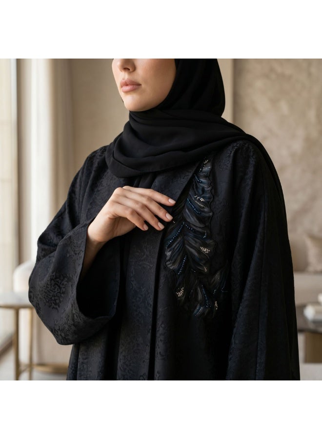 Dakakeen Concept “Al-Musammimah Nashl” Designer Abaya by Dakakeen Concept –  Abaya for Women - Saudi Style Luxury Women's Abaya, Modest Open Daily & Formal - Image 5