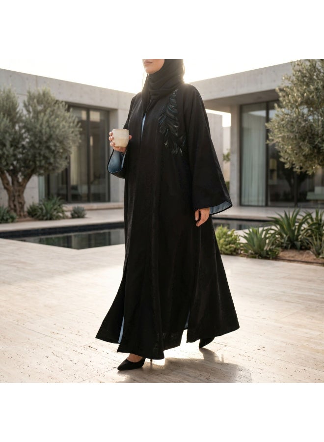 Dakakeen Concept “Al-Musammimah Nashl” Designer Abaya by Dakakeen Concept –  Abaya for Women - Saudi Style Luxury Women's Abaya, Modest Open Daily & Formal - Image 3