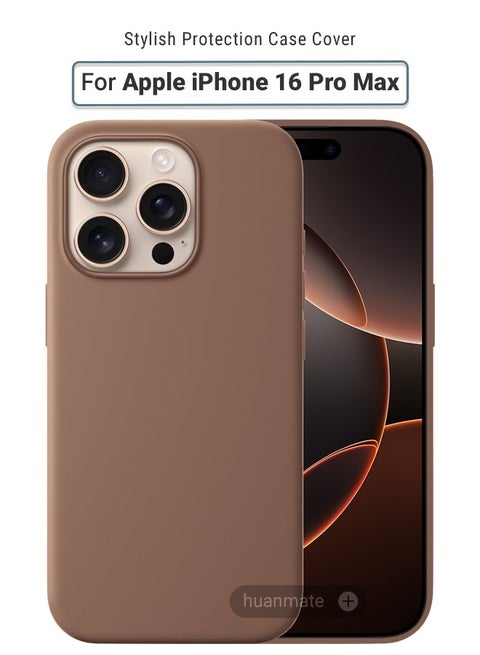 Apple iPhone 16 Pro Max Silicone Cover Light Brown - Premium 2.0mm TPU Silicon, Enhanced Camera Protection with Lens Shield, Shockproof & Water-Proof Cover for Apple iPhone 16 Pro Max