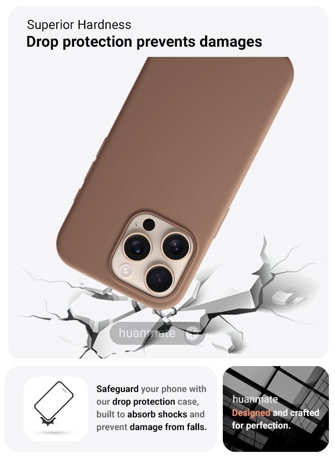Apple iPhone 16 Pro Max Silicone Cover Light Brown - Premium 2.0mm TPU Silicon, Enhanced Camera Protection with Lens Shield, Shockproof & Water-Proof Cover for Apple iPhone 16 Pro Max