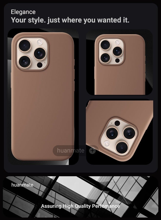 Apple iPhone 16 Pro Max Silicone Cover Light Brown - Premium 2.0mm TPU Silicon, Enhanced Camera Protection with Lens Shield, Shockproof & Water-Proof Cover for Apple iPhone 16 Pro Max