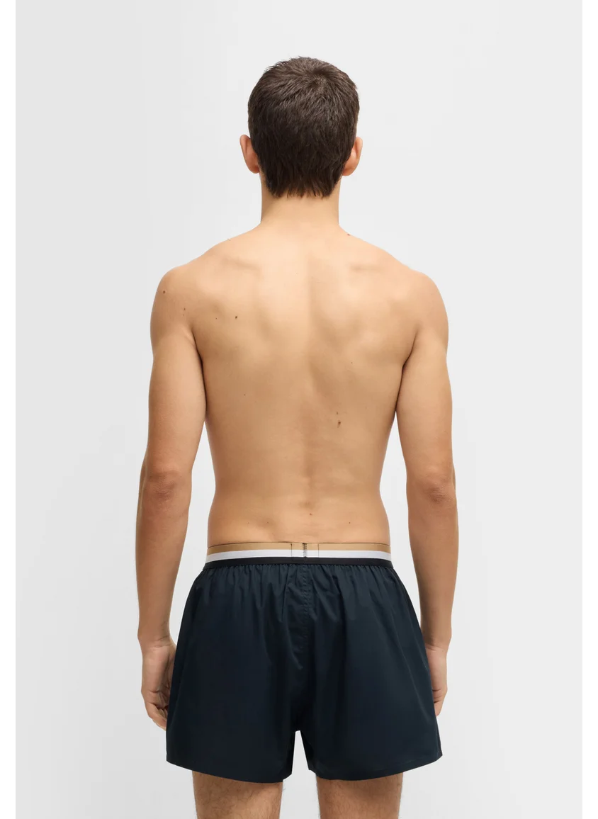 BOSS Two-pack of cotton pyjama shorts with logo waistbands