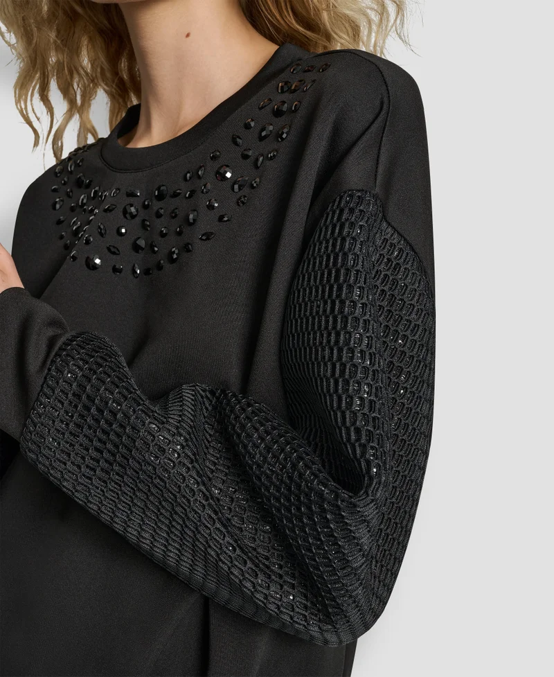 DKNY  LONG SLEEVE MIX MEDIA BUBBLE for Women | Best Price UAE
