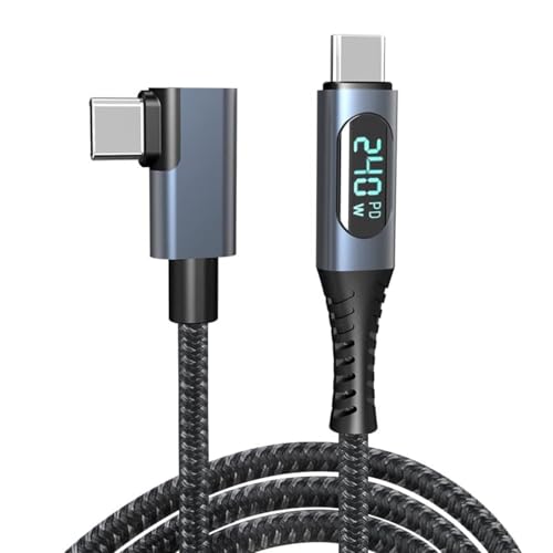 Tobo 240W Usb 4 Cable,3.9Ft Right Angle Usb C Cable With Led Display,Supports 8K@60Hz,Max 40Gbps Data Transfer Fast Charging Cable Compatible With phone 15,Mabook,Thunderbolt 3,Monitor (TD-1422CC) - Image 1
