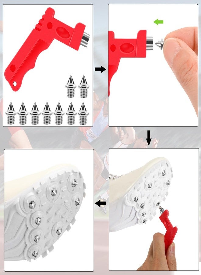 JULMELON 120PCS 3/16 inch Hard Stainless Steel Track and Cross Country Spikes Golf Shoe Spikes with Spike Wrench, Replacement Track Spikes for Sprint Sports Short Running Track Shoes - Image 4