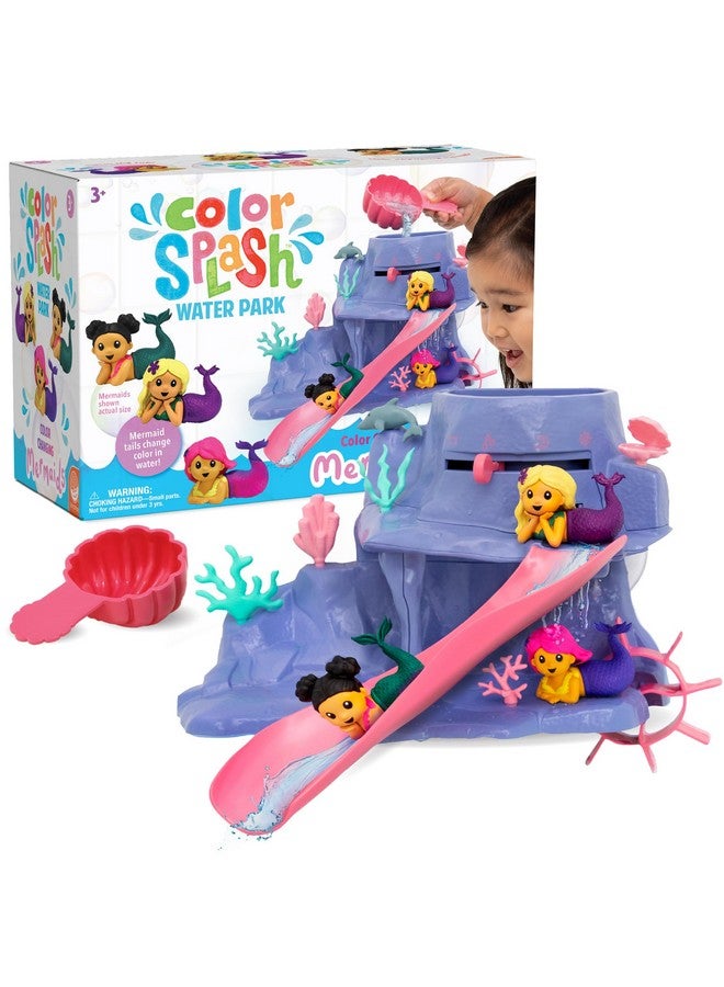MindWare Mermaid Color Splash Water Park Bathtub Playset - Interactive Bath Toys with Color Changing Mermaid Doll Figures - Gift for 3 Year Olds and Up - Image 1