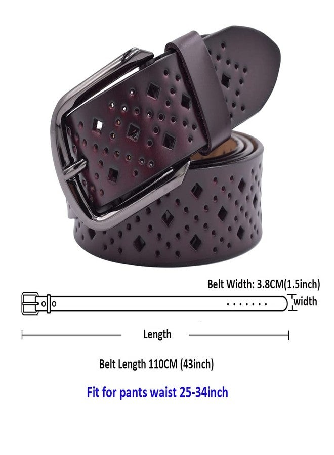 VONSELY Hollow Leather Belts for Women, Soft Leather Womens Belts with Pin Buckle - Image 5