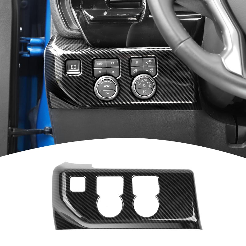 Generic PDKLIN for Silverado Headlight Switch Panel Trim Cover Fit for Chevy Silverado 2022 2023 2024 up Black Carbon Fiber Grain Interior Accessories  - Image 1