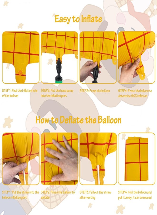 CHANGZHONG 40" Matte Yellow Balloons Toy Inspired Story Theme party Supplies, Number Birthday Decoration, Cowboy Decorations Western, Cowgirl Party Balloon Digital 2 - Image 5