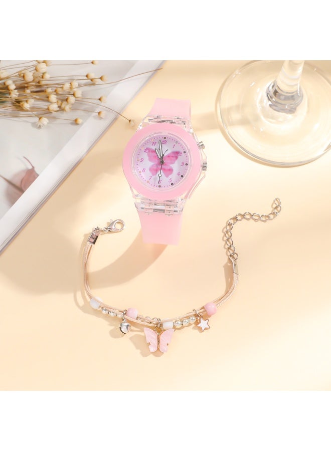 Mark Fairwhale Luminous Silicone Quartz Watch+Rabbit Bead Bracelet Set - Image 3