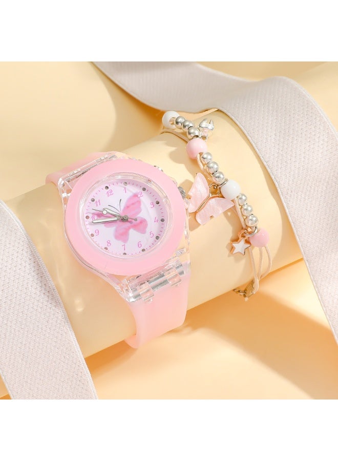 Mark Fairwhale Luminous Silicone Quartz Watch+Rabbit Bead Bracelet Set - Image 2