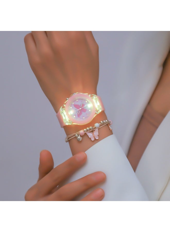 Mark Fairwhale Luminous Silicone Quartz Watch+Rabbit Bead Bracelet Set - Image 4