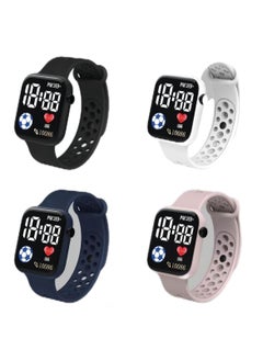 Gerenic 4PCSNew LED electronic square digital touch screen couple students children fashion bracelet  - Image 1