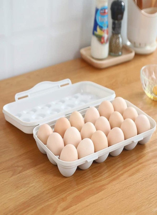 PAVITYAKSH 18 Grids Egg Storage Box, Plastic Egg Holder Tray With Lid, Egg Storage Box Refrigerator - Image 1