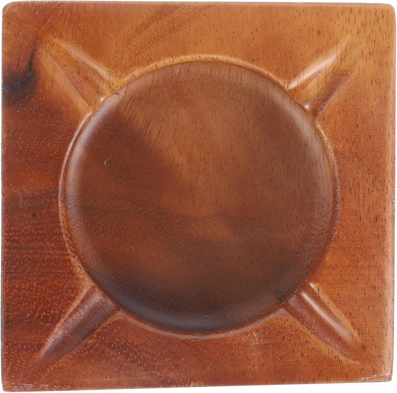 jojofuny Wooden Ashtray Vintage Large Portable Ash Holder Tabletop Decor for Home Office Household Use with Box Packaging - Image 1
