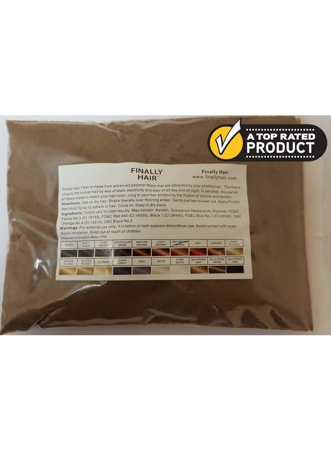 Finally Hair Building Fiber Refill 100 Grams Light Medium Brown Hair Loss Concealer by Finally Hair (Light Medium Brown - our lightest brown shade) - Image 2