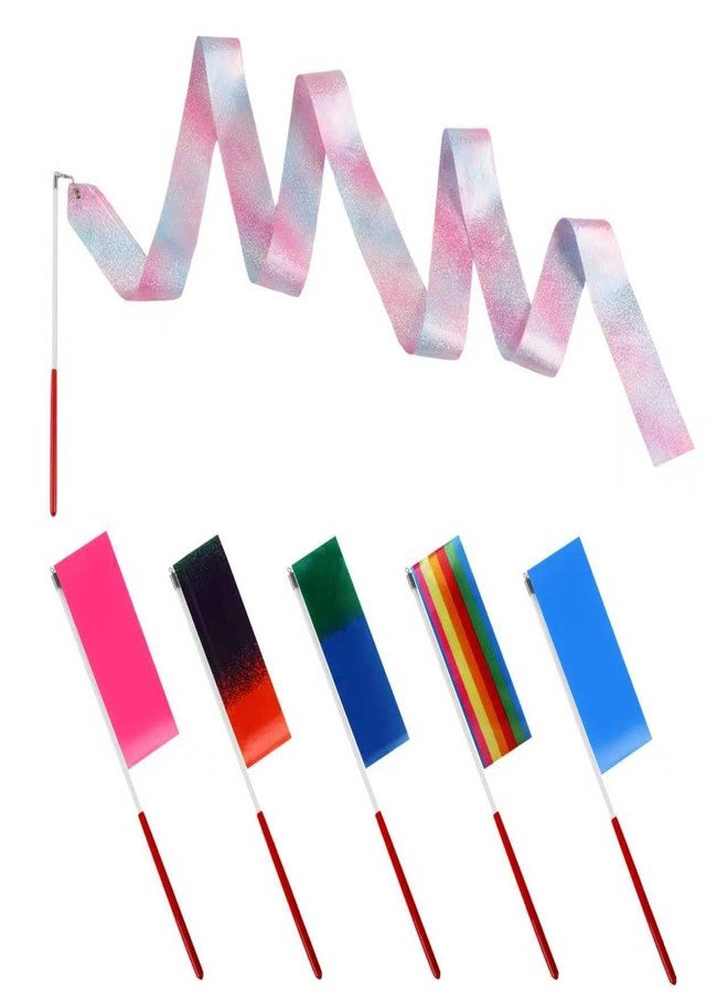 Guirnd Dance Ribbons 6 PCS, Gymnastics Ribbon Wands with Non-Slip Handles, 78.7 Inch Long Streamers, Ribbon Dancing Wands for Artistic Dancing, Talent Shows, Party Decorations - Image 1