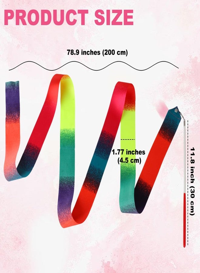 Guirnd Dance Ribbons 6 PCS, Gymnastics Ribbon Wands with Non-Slip Handles, 78.7 Inch Long Streamers, Ribbon Dancing Wands for Artistic Dancing, Talent Shows, Party Decorations - Image 2