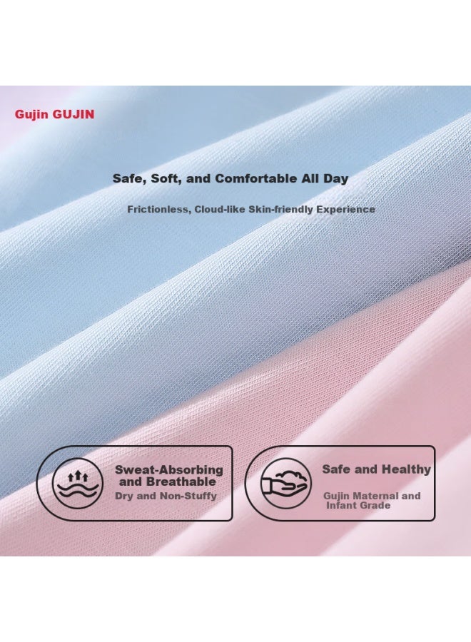 Gujin Women's Solid Color Cotton Underwear 7a Antibacterial Crotch Mid-waist High Elastic Breathable Comfortable Triangle Shorts Panties - Image 2