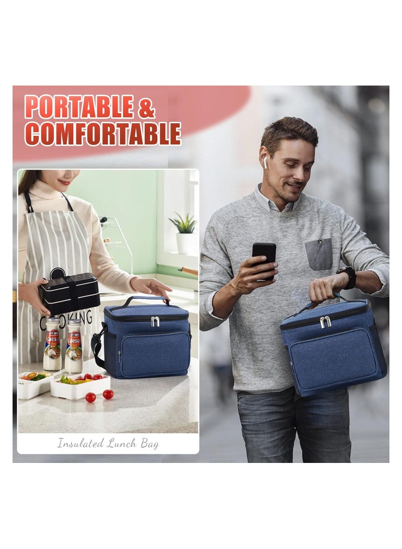 Bluejw Insulated Lunch Bag For Men Women Kids With Strap Handles, Wide Open Easy To Clean Insulated Lunch Bag Box For Office Work School Picnic Travel, Leakproof Thermal Cooler Insulated Lunch - Image 5