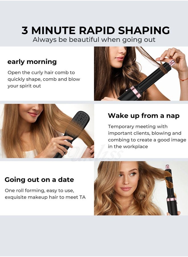 Joshberg 5 in 1 Hair Styler Brush & Hair Dryer, Hair Curler,Hot Air Brush Set,1000W/60000 RPM High Speed Multi Styler Hair Straightener,Automatic Curling hair for Fast Drying Curling Volumizing Straightening,Black  - Image 4