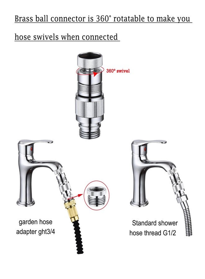 Walkinginrain Kitchen Sink Faucet Quick Connector, Dishwasher Washer Snap Coupling Adapter, Faucet to Garden Hose Adapter for Bathroom Kitchen/Shower Hose/Garden Hose - Image 2