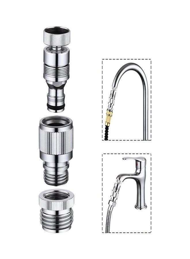 Walkinginrain Kitchen Sink Faucet Quick Connector, Dishwasher Washer Snap Coupling Adapter, Faucet to Garden Hose Adapter for Bathroom Kitchen/Shower Hose/Garden Hose - Image 1