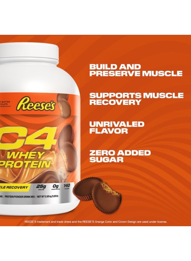 CELLUCOR C4 Whey Protein Powder, Reese’S Peanut Butter & Chocolate - 25g Protein, 0g Added Sugar, 140 Calories Per Serving, Supports Muscle Recovery, 66 Servings - Image 3