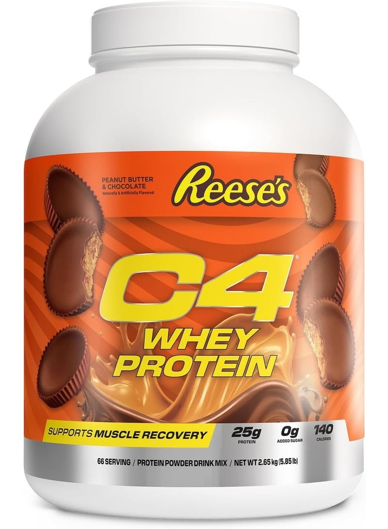 CELLUCOR C4 Whey Protein Powder, Reese’S Peanut Butter & Chocolate - 25g Protein, 0g Added Sugar, 140 Calories Per Serving, Supports Muscle Recovery, 66 Servings - Image 1