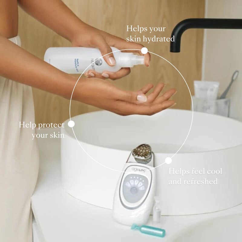 Nu Skin رذاذ ترطيب نا بي سي إيه من نو سكين | مرطب منشط ورذاذ مهدئ مع حمض الهيالورونيك | رذاذ مرطب للوجه والجسم والشعر | صوديوم بي سي إيه لجميع أنواع البشرة | 8 أونصات | عبوتين - Image 4