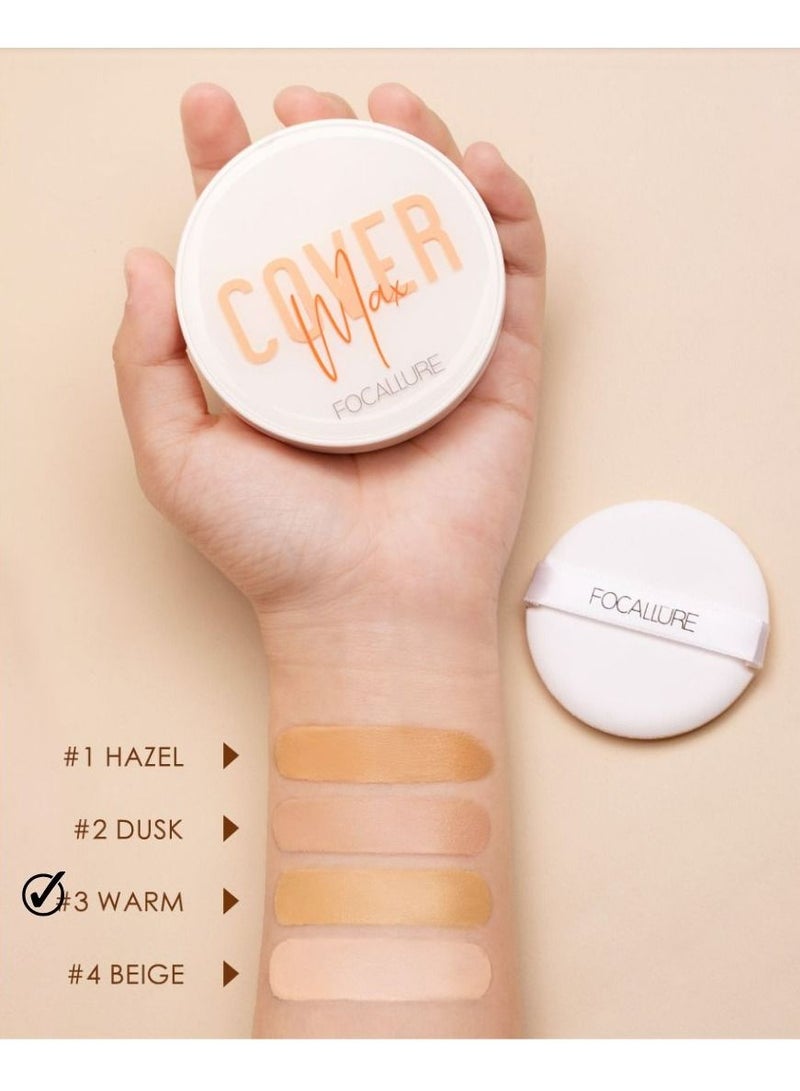 FOCALLURE Covermax Longlasting Cushion Foundation- #3 Warm - Image 2