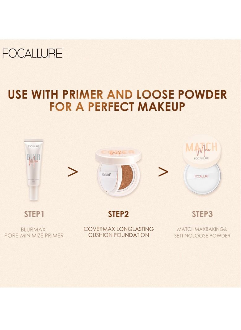 FOCALLURE Covermax Longlasting Cushion Foundation- #3 Warm - Image 5