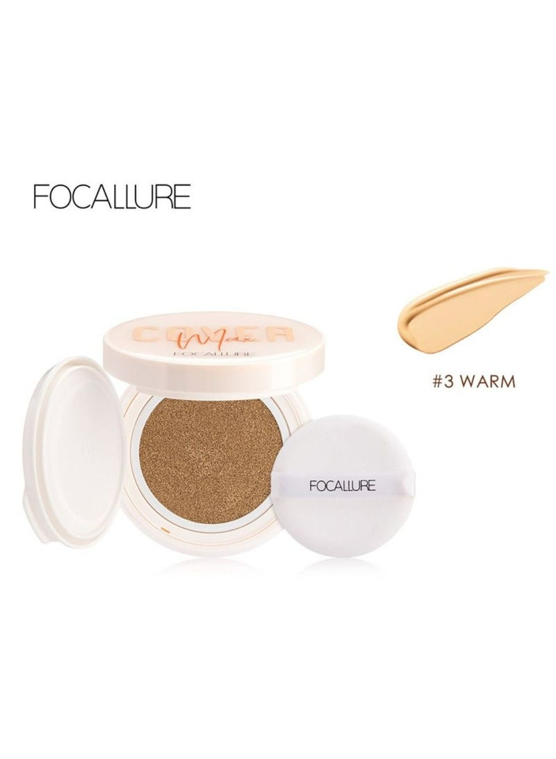 FOCALLURE Covermax Longlasting Cushion Foundation- #3 Warm - Image 1