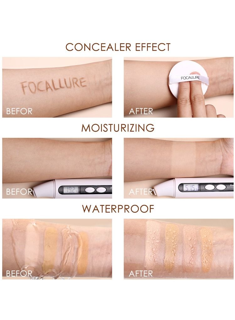 FOCALLURE Covermax Longlasting Cushion Foundation- #3 Warm - Image 4